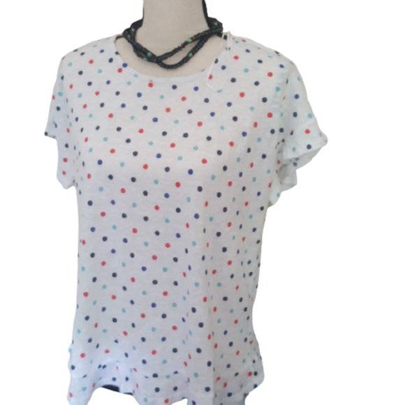 Philosophy Tops - Women's Casual  Philosophy Open Back Dot Top sz Small runs big
